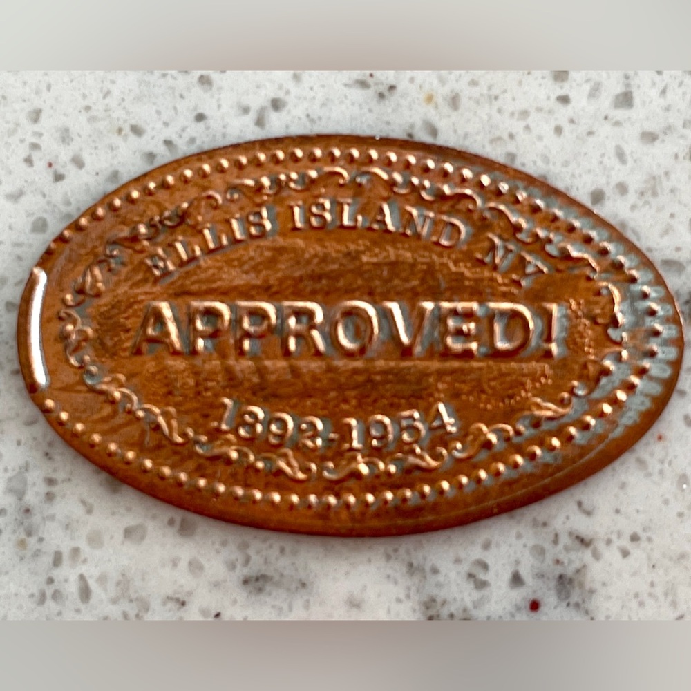 3 pressed Pennie’s. Ellis Island NY all made from Pennies crushed and flattened
